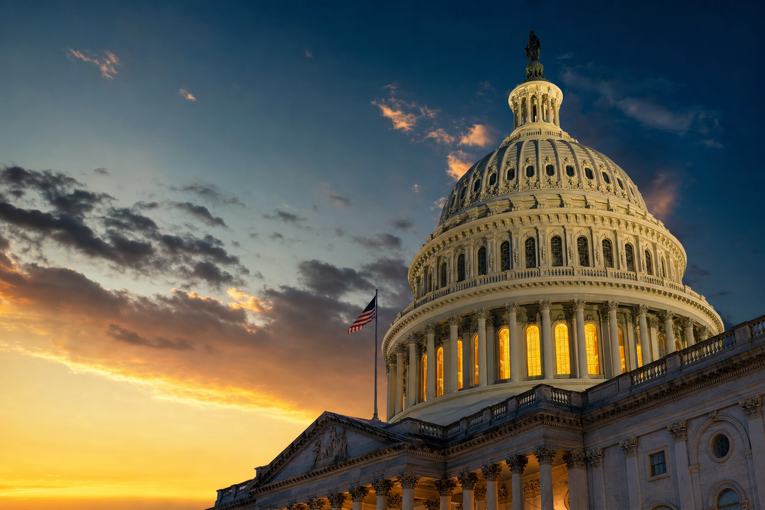 U.S. Capitol at dusk